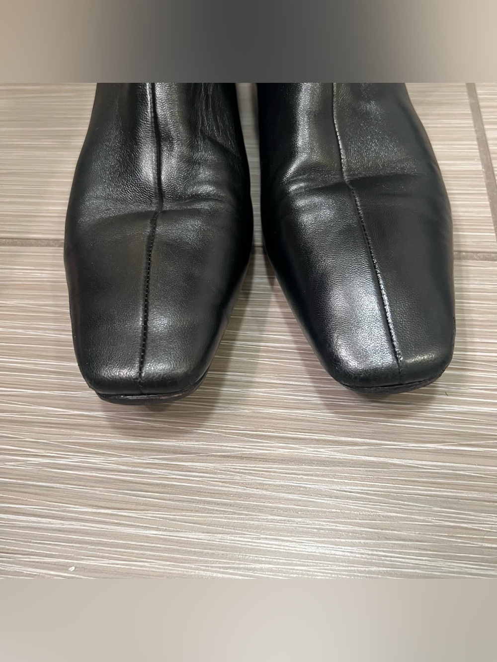 Vince Ness Women's Black Leather Boots Size 6.5 square toe - Picture 9 of 10